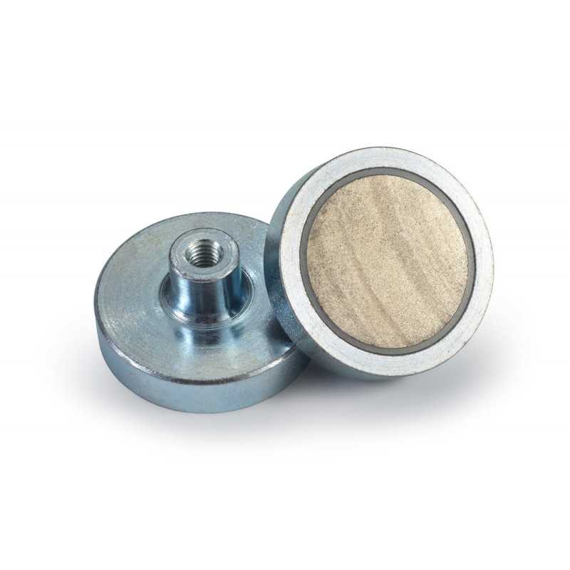 Pot Samarium magnets with interior thread 32 x 7 x 15.5 x 10mm axial