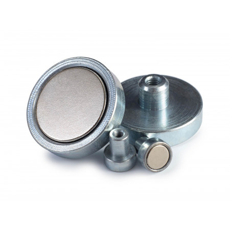 Neodymium Pot Magnets with Interior Thread (NdFeB)